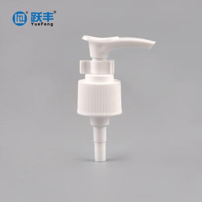 China 24/410 wholesale white ribber non refillable plastic lotion pump with clip for cosmetic bottle for sale