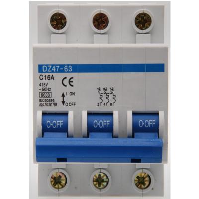 China DZ47 3Pole C16A MINI BREAKER 4.5KA/6KA/10KA for sale