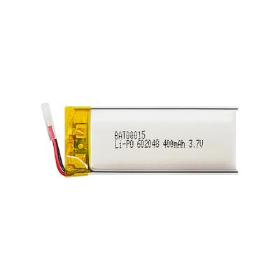 China Bluetooth Communication 3.7V 602048 Lithium 400mAh Polymer Battery For Earphone Communication for sale