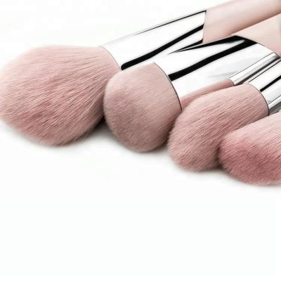 China Angular Blush Hot Pink Vegan Fiber Irregular Olive Tube Make Up Brush 11pcs Cosmetic Brush Set for sale