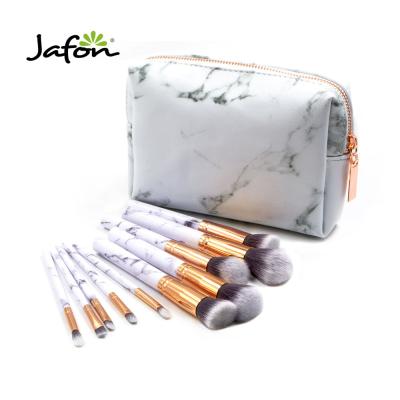 China Angular Blush 2021 Marble Makeup Brushes 10 Pieces 10pcs Makeup Brush Collection Set Kabuki Marble Makeup Brush Set for sale