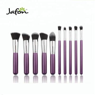 China Angular Blush Jafon Makeup Brush Set Eyeshadow Brush Kabuki Facial Brush 10pcs for sale