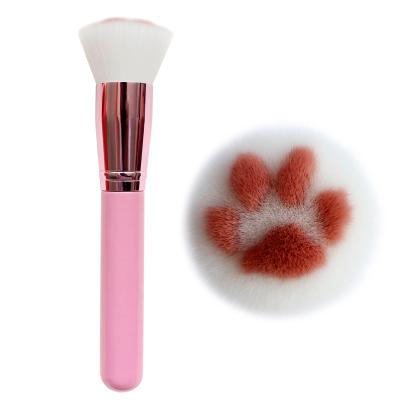 China 2019 New Imported Cat Petal Claw Shape Nylon Single Powder Brush Cute Hair Makeup Brushes Pink, Black for sale