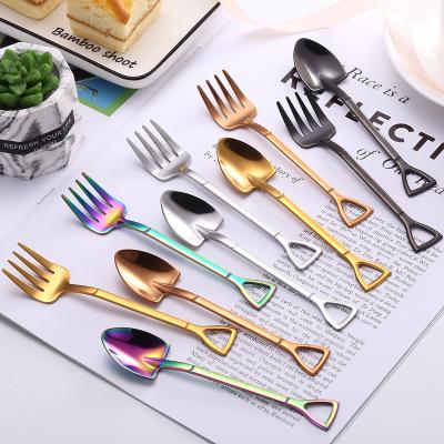 China Sustainable CLASSIC Industrial Type Stainless Steel Scoop Fruit Forks Wholesale Customized Teaspoons Gifts Flatware for sale