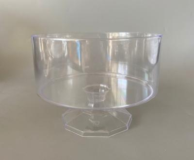 China Disposable Crystal Footed Trifle Bowl with Stand, Plastic Glass Dessert Bowl, Medium Trifle Container for sale