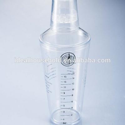 China Sustainable Hot Sale Plastic 750ml Cocktail Shakers for sale