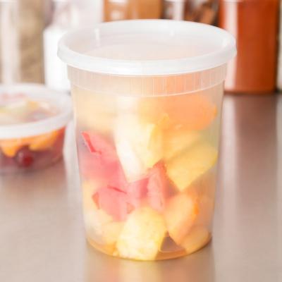 China Freshness Preservation 32OZ Translucent Plastic Microwavable Grocery Container With LID for sale