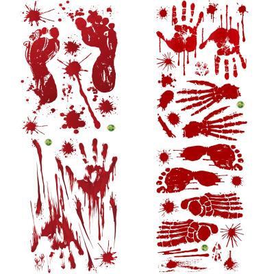 China WALL STICKER Blood Hands and Feet Stickers for Halloween for sale