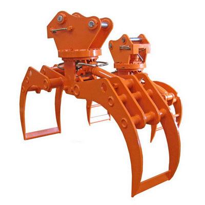 Cina 2022 Servicable Hydraulic 360 degree rotating mini Rotating Grapple wooden Grapples For 7 To 11 Ton small size Excavators in vendita