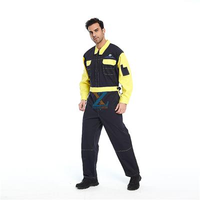 China Hi Vis Yellow Reflective Workers Safety Coverall Flame Retardant Customized Uniforms for sale