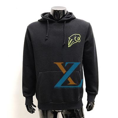 China Custom Brand Anti-pilling Anti-pilling Silk Screen Printed Oversized Plain Black Fleece Pullover Hoodies for sale