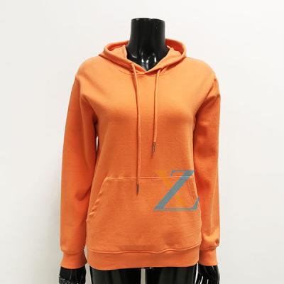 China Wholesale Custom Orange Women's Fleece Pullover Hoodie Windproof Windproof 50%Cotton 50%Polyester With Kangaroo Pocket for sale