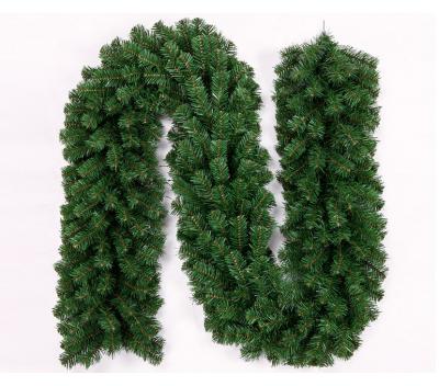 China Sturdy Center Wire Flame Retardant PVC Material Green Christmas Wreath No Ornaments SY18466 for sale