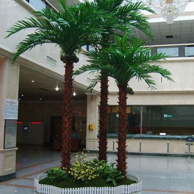 China Natural new design high railway station artificial palm tree with real palm tree bark for sale