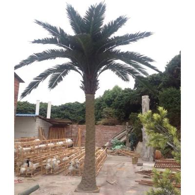 China Waterproof Custom Artificial Palm Tree With Large Silk Green Leaves Outdoor Artificial Tree for sale