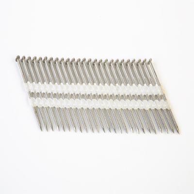 China 21 Degree Flat Plastic Strip Nails Smooth for sale