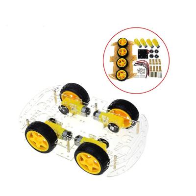 China Smart DIY 4WD Robot Car Chassis Kits with Speed ​​Encoder for 51 M26 DIY Smart Education Robot Car Kit For Student Kids for sale