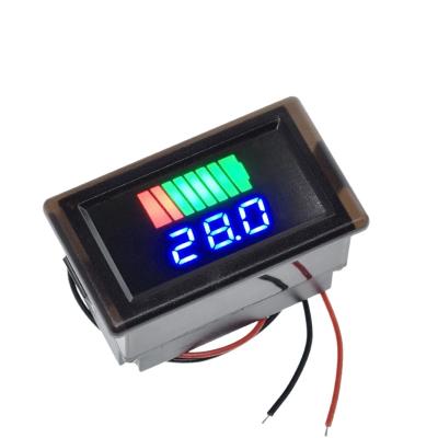 China Blue Battery Level Indicator 12V-60V Car Battery Charging Level Meter Voltmeter Waterproof Battery Level Indicator LED Display Battery Level Indicator Lithium for sale