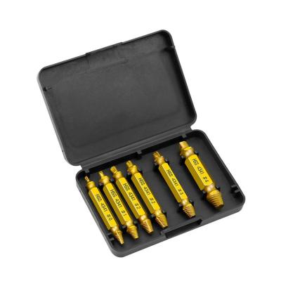 China 4341 6Pcs Gold Screw Extractor Set Drill Bits Easy Out Guide Damag Screw Bolt Remover Broken Woodworking Tools Screw Extractor 6 Pcs for sale