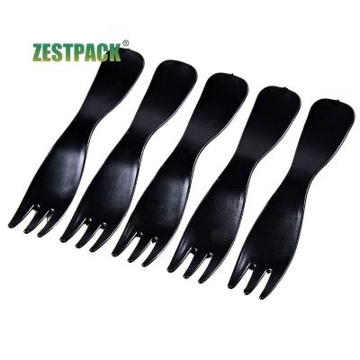 China Eco-Friendly Disposable Stored Portable Plastic Wave Forks Fruit Fork Mini Dessert Cake Disposable Portable Fork For Sushi for sale