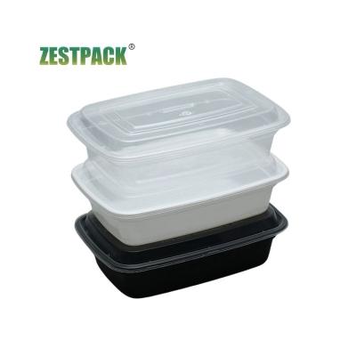 China Rectangular Microwavable PP Plastic Safe Meal Prep Rectangular Microwave Square Food Containers Disposable Containers for sale