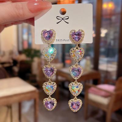 China New Trendy Fashion Colorful Rhinestone Bridal Earrings Women Fine Jewelry Earrings for sale