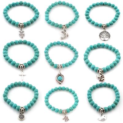 China Wholesale Trendy Turquoise Boho Beaded Bracelet Boho Turquoise Charms Bracelet For Men And Woman for sale