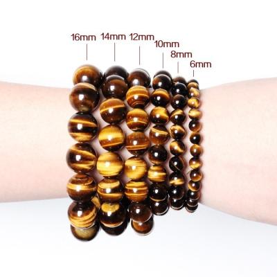 China Trendy Women and Men Natural Tiger Eye Stone Bracelet Tiger Eye Stone Bead Bracelet Hot Sale FASHION A Grade for sale