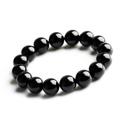 China FASHIONABLE Wholesale A Grade Black Agate Bracelet Natural Stone Beads Bracelet For Men And Women for sale