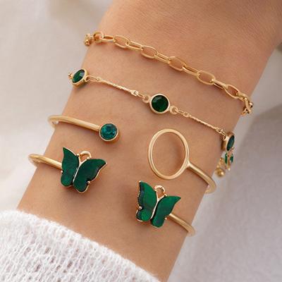 China Wholesale Trendy Fashion Gold Butterfly Jewelry Bracelets Women Set For Women for sale