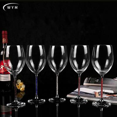 China Isn't the latest factory design diamond crystal wine glass wedding promotion custom wholesale champagne glass goblet for sale