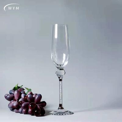 China Modern Factory Wholesale Latest Design Can Be Customized Diamond Champagne Red Wine Crystal Glass for sale