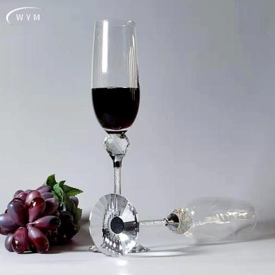 China Modern Crystal Wine Glass Gold Wine Glass Manufacturers Wholesale Customizable Diamond Champagne Glasses for sale