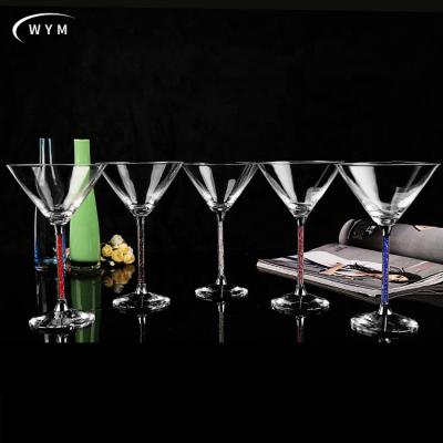 China Isn't the latest factory design diamond crystal cocktail glass wedding promotion custom wholesale red wine glass goblet for sale