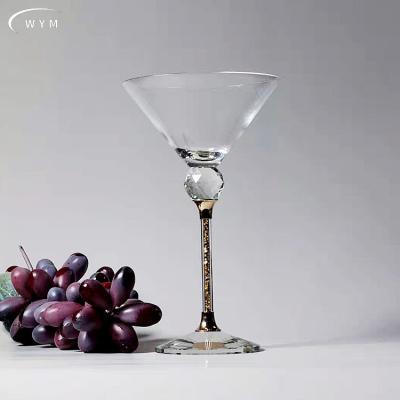 China Isn't Wholesale Latest Design Customizable Wine Glass Tall Manufacturer Cocktail Glass Crystal Diamond Cocktail Glass for sale