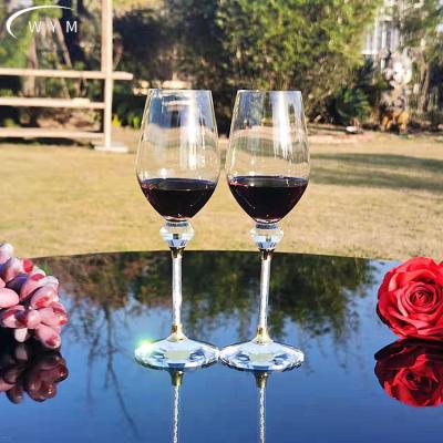 China Manufacturer modern crystal factory wholesale wine glass champagne glass can be customized diamond red wine crystal glass for sale