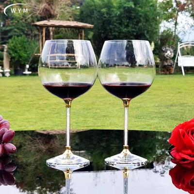 China Customizable champagne makers wholesale red wine diamond grape glass crystal wine glass latest design modern glass for sale