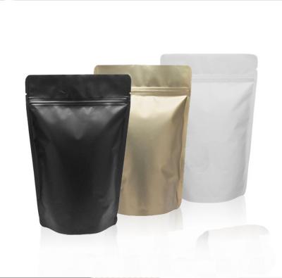 China Moisture Proof Stand Up Black Ziplock Aluminum Foil Packaging Coffee Bag for sale