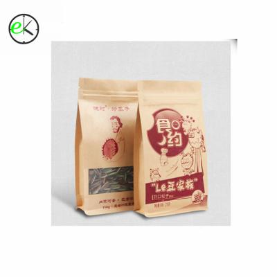 China Kraft Paper Moisture Proof Resealable Zipper Bags Kraft Paper Bags Brown Paper Bag With Logo for sale