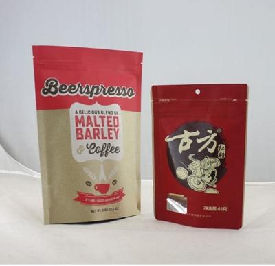 China Custom Ziplock Bag Moisture Proof Food Packaging Stand Up Pouches / Food Grade Kraft Paper Gift Bag for sale