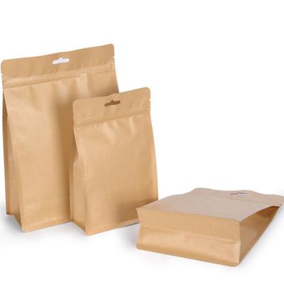 China Moisture Proof Resealable Zipper Kraft Paper Food Packaging Bags For Dry Food for sale