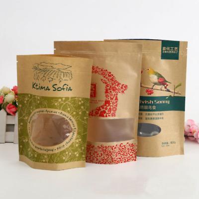 China Moisture Proof Recyclable Kraft Paper Zipper Seal Food Packaging Bags for sale