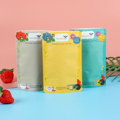 China Recyclable Self Sealing Paper Bag Tea Paper Packaging Zipper Bag Self Sealing Coffee Bag for sale