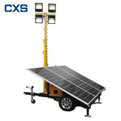 China High Quality LANDSCAPE Solar Powered Portable Mobile Light Tower With 4 LED Light for sale