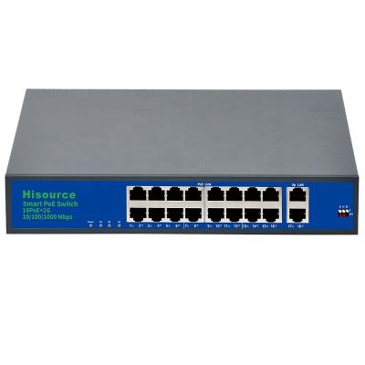 China POE OEM ODM Gigabit Uplink 16 Port PoE Switch Ethernet Networking Switch POE Switch for sale