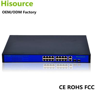 China POE 16 poe port switch 250W 10/100/1000M IEEE802.3af gigabit poe switch for sale