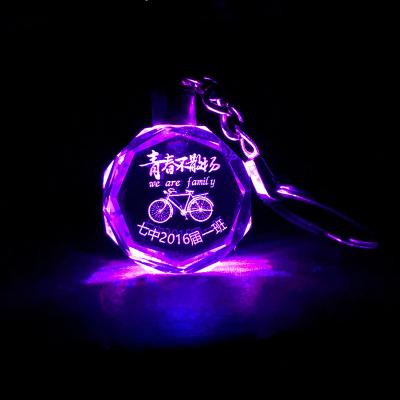 China Gifts Wholesale Muslim Key Chain LED Crystal Keychains Custom Beautiful Crystal For Wedding Favors for sale