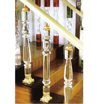 China High Clear Bubble Crystal Stair Pillars Decorative Glass Building Pillar for sale