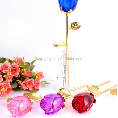 China Beautiful Crystal Flower Rose 120*80*75mm for sale