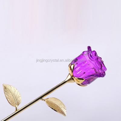 China China Flower Crystal Glass Flower Wedding Rose for sale